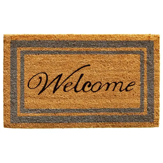 153021830WELC Periwinkle Border Welcome Doormat {1}
