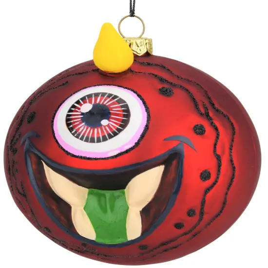 One Eyed Horned Monster Glass Bulb Halloween Ornament {5}