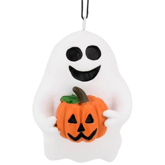 Tree Buddees Cute Friendly Ghost with Pumpkin Halloween Ornament {1}