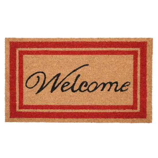 153031830WELC Red Border Welcome Doormat {3}