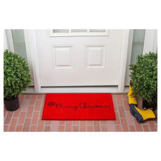 Red Merry Christmas Doormat {3}