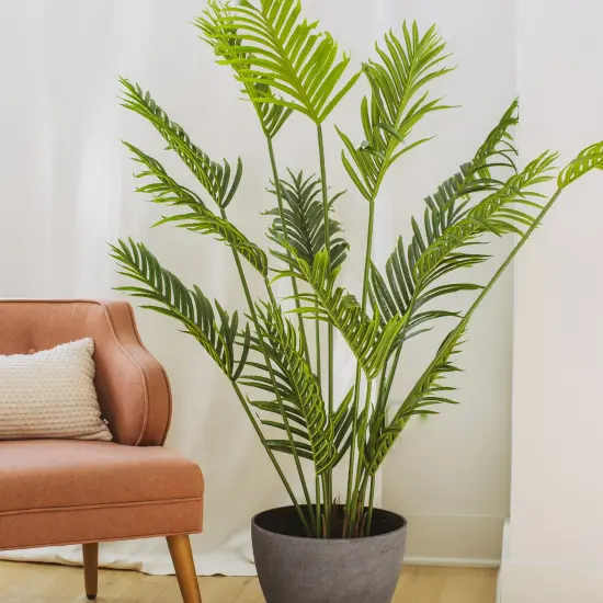 Artificial Palm Tree, Faux Plants for Home Decor Indoor, Fake Plants Tall for Office, Artificial Palm Plant & Large Plants for Living Room Decor, Faux Plants Indoor Artificial Tropical Plants - 6 Feet {5}