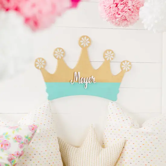 22 in. Unfinished Wooden Princess Crown Shape {3}