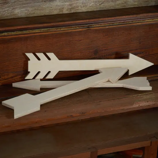 20 in. Unfinished Wooden Arrow Set of 3 {1}
