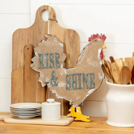 16 in. Unfinished Wooden Rooster Shape {3}