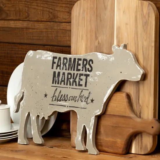 20 in. Unfinished Wooden Cow Shape {2}