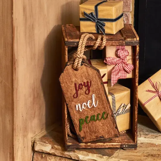 14 in. Unfinished Wooden Holiday Tag {2}