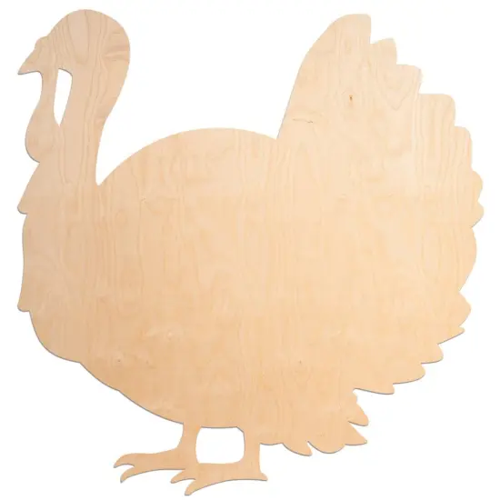 16 in. Unfinished Wooden Turkey Shape {1}