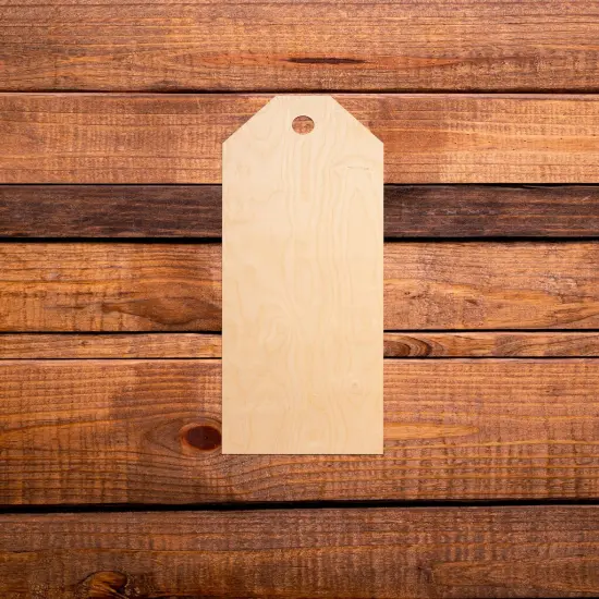 14 in. Unfinished Wooden Holiday Tag {1}