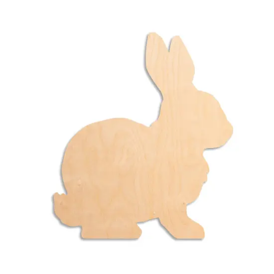 18 in. Unfinished Wooden Side View Bunny Shape {1}