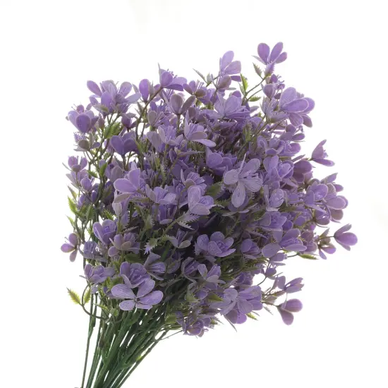 Grand Verde Myosotis Artificial Flowers Real Touch Plastic Faux Bouquets Fake Floral Greenery Stems - 10pcs Bulk Violet {3}