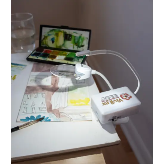 ViviLux LED Craft Light with 3X Magnifier, Flexible Task Lighting for Crafts, Sewing & Reading, Optical Grade Magnifying Glass, Handi-Clip & Hook and Loop Tape {2}