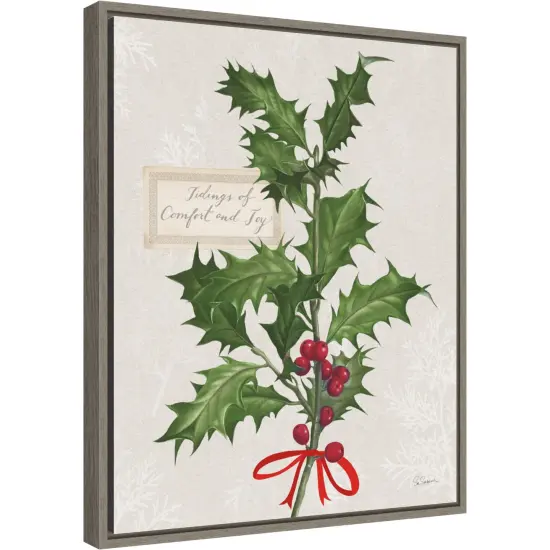 Joyful Tidings VI by Sue Schlabach 16-in. W x 20-in. H. Canvas Wall Art Print Framed in Grey {1}