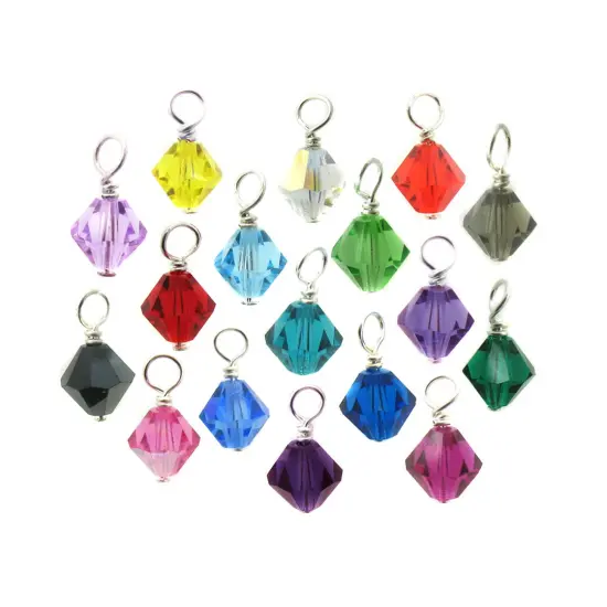 Crystal Bicone Bead Dangles, Bulk Colorful Dangle Charm Mix, 25 assorted pieces, Adorabilities {7}