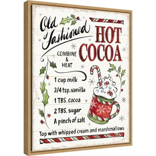 Christmas Treats VII by Anne Tavoletti 16-in. W x 20-in. H. Canvas Wall Art Print Framed in Natural {1}