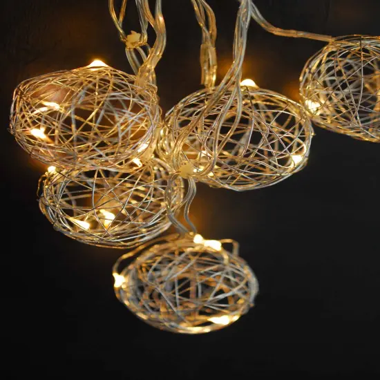 Perfect Holiday 10 LED Wire Ball String Light Battery Operated - Warm White {2}