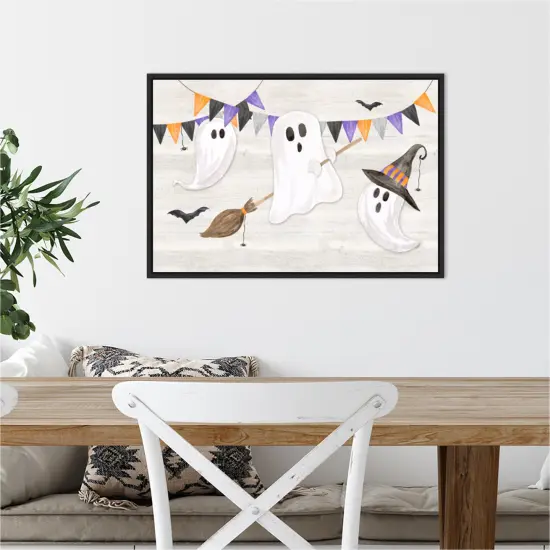 Sit a Spell landscape I by Tara Reed 23-in. W x 16-in. H. Canvas Wall Art Print Framed in Black {5}