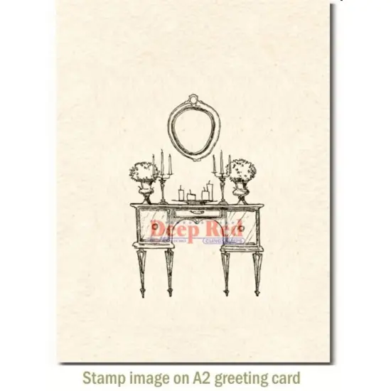 Deep Red Stamps Antique Dressing Table Rubber Stamp 3 x 2inches {3}