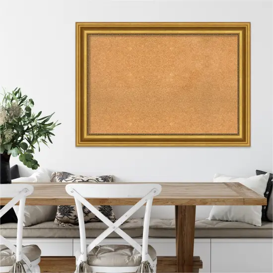 Cork Board, Parlor Frame - Bulletin Board, Organization Board, Pin Board Parlor Gold {4}