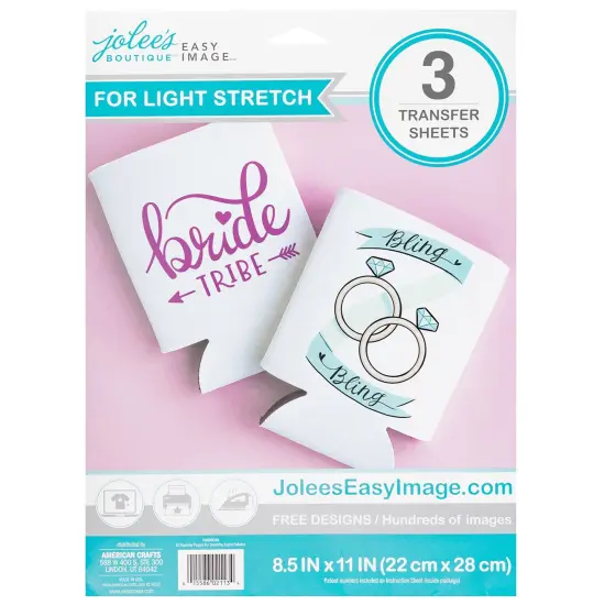 Jolee's Easy Image Transfer Sheets 8.5"X11" 3 Sh/Pkg-For Stretchy Light Fabrics 56400038 {5}