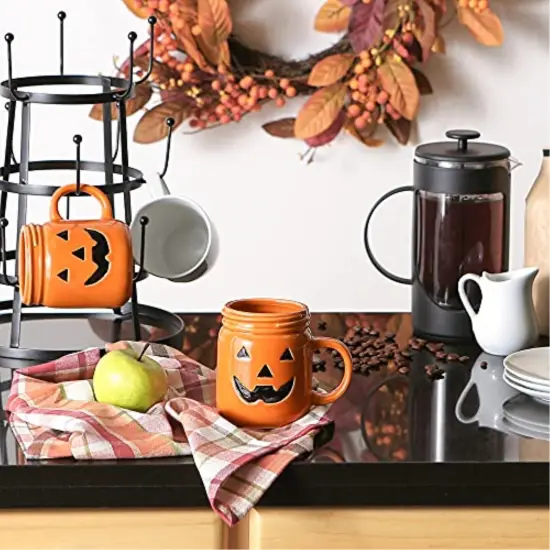 DII Jack O Lantern Jar Ceramic Mug (Set Of 2) {3}