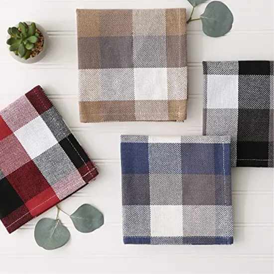 DII Solid Stone Windowpane Terry Dishcloth 6 Piece {6}