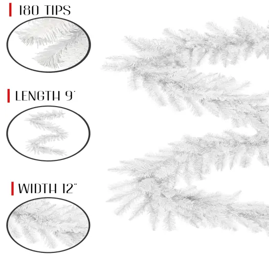Perfect Holiday 9ft White Premium Christmas Garland {4}