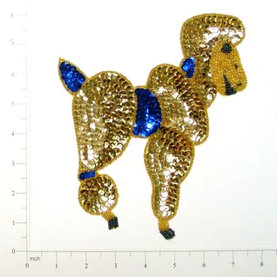 7 3/4" x 6 3/4" Poodle Sequin Applique/Patch {1}