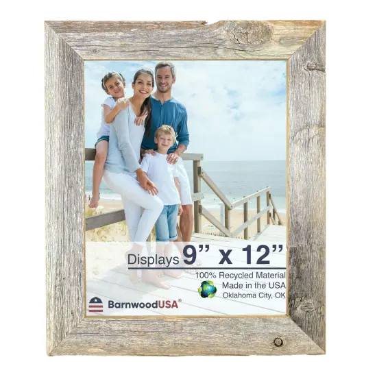 Rustic Farmhouse 9 in. x 12 in. Reclaimed Wood Picture Frame Red {2}