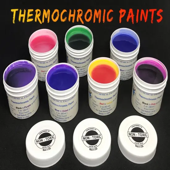 Temperature Activated Color Changing Thermochromic Paint Heat & Cold Reactive Black colorless 88&deg;f {3}