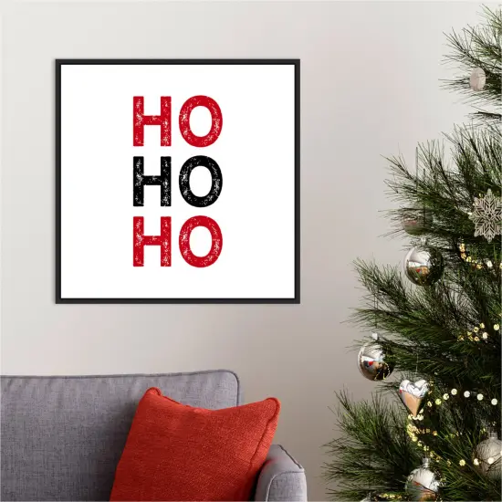 Ho Ho Ho Red Black by Amanti Art Portfolio 22-in. W x 22-in. H. Canvas Wall Art Print Framed in Black {5}