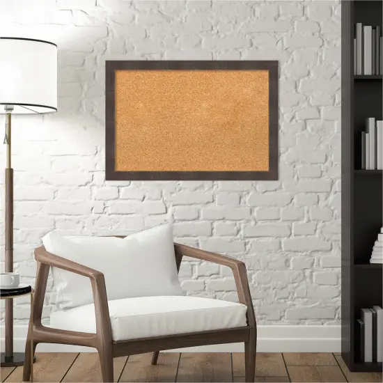 Cork Board, Whiskey Brown Rustic Wood Frame - Bulletin Board, Organization Board, Pin Board {6}