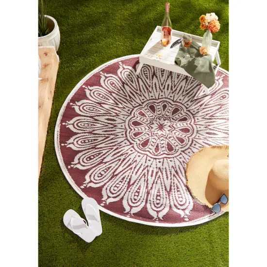 DII Clay and Off White Slub Stripe Throw {6}