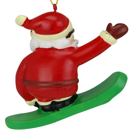 Snowboarding Santa Claus Christmas Ornament {2}