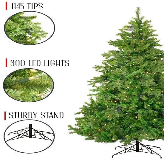 Perfect Holiday 6ft Pre-lit Tapered Salem Pine Artificial Christmas Tree {4}