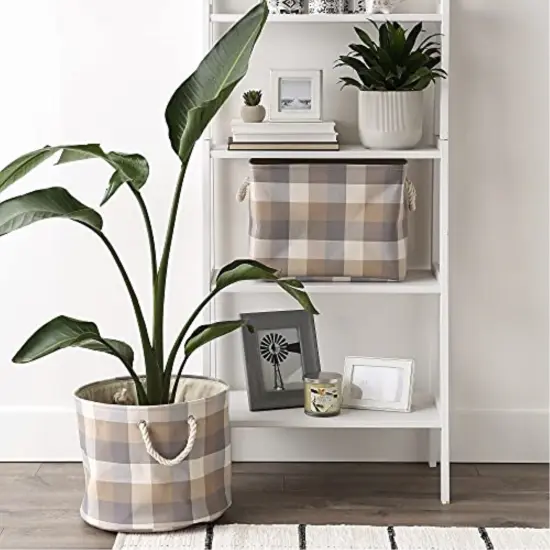 DII Polyester Bin Tri Color Stone Rectangle Medium 16"x10"x12" {4}