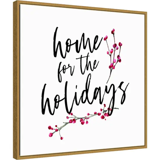 Home for the Holidays by Amanti Art Portfolio 22-in. W x 22-in. H. Canvas Wall Art Print Framed in Gold {1}