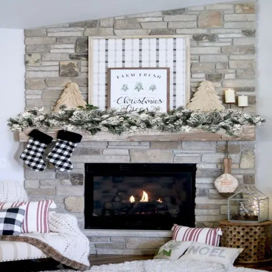 Perfect Holiday 9ft Heavy Snow Flocked Premium Alpine Garland {1}