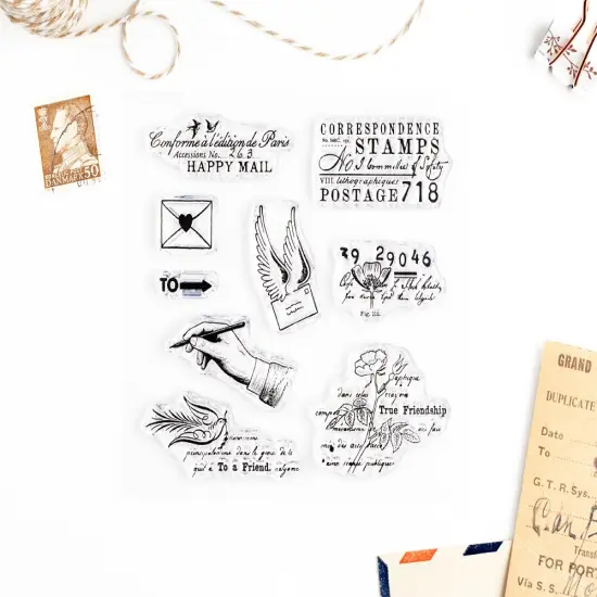 Happy Mail Small Clear Stamp Set 4x4 inch by Wintertime Crafts {2}