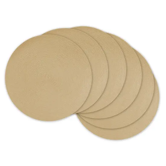 PLACEMAT ROUND WOVEN NATURAL Set of 6 {1}