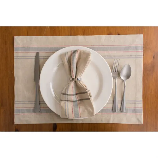 DII Gray French Stripe Placemat (Set of 6) {4}