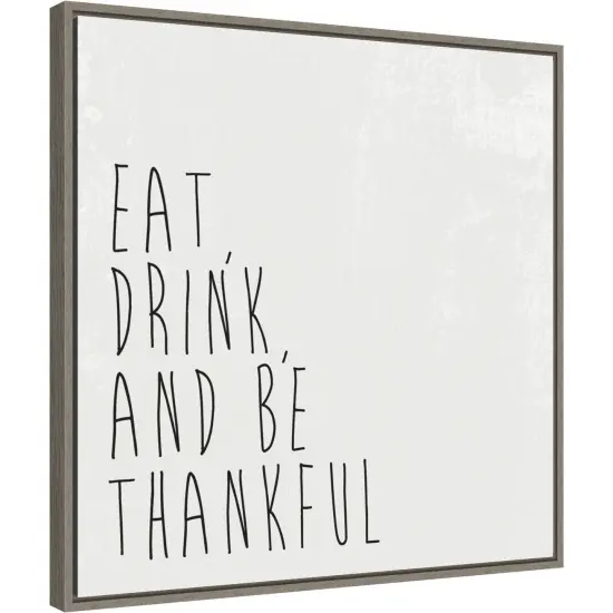 Give Thanks II by Wild Apple Portfolio 22-in. W x 22-in. H. Canvas Wall Art Print Framed in Grey {1}