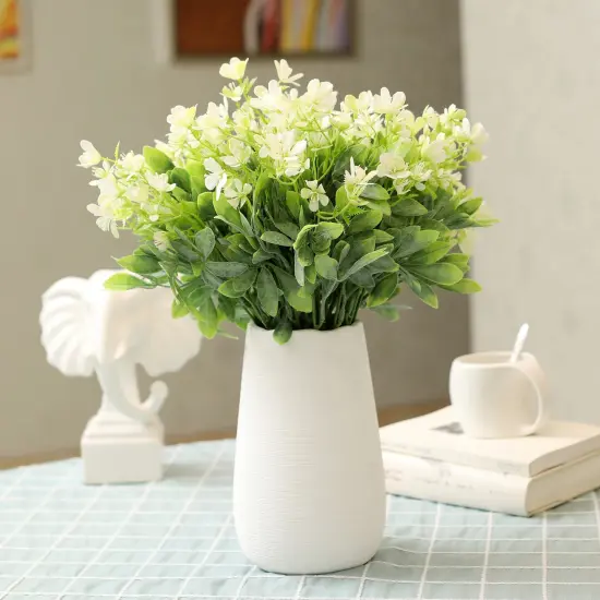 Grand Verde Wildflowers Artificial Flowers Real Touch Bouquets Faux Ranunculus Bulk Greenery, 10pcs White {5}