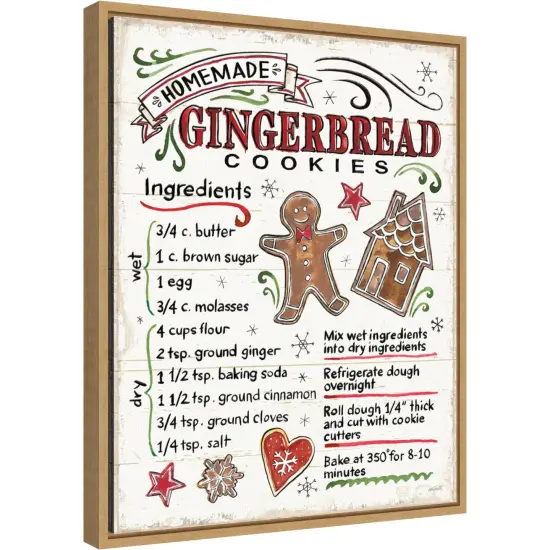 Christmas Treats VI by Anne Tavoletti 16-in. W x 20-in. H. Canvas Wall Art Print Framed in Natural {1}