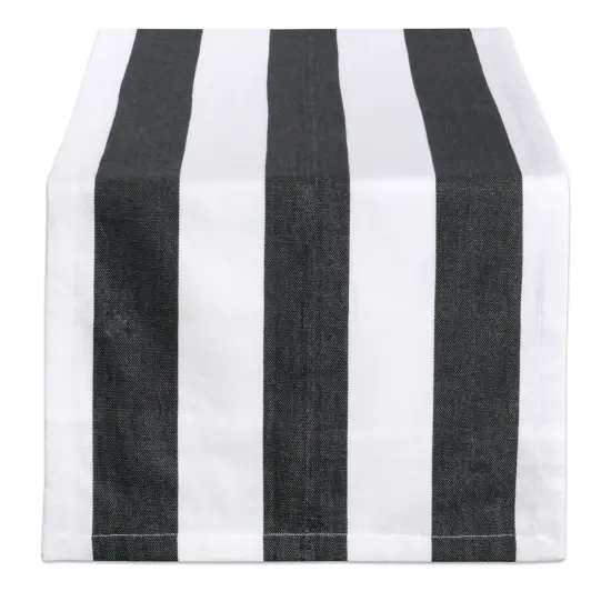 DII Black/White Dobby Stripe Table Runner {1}