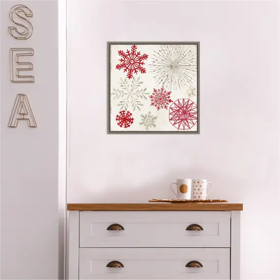 Christmas Snowflakes II by PI Studio Canvas Wall Art Print Framed Grey {5}