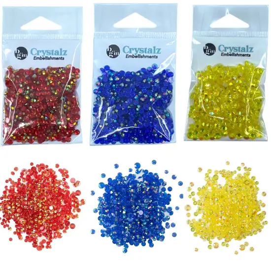 Buttons Galore Crystalz Bundle of Iridescent Gems - 1200 Pieces - Primary Colors {1}