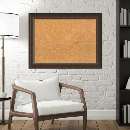 Cork Board, Cyprus Walnut Wood Frame - Bulletin Board, Organization Board, Pin Board {6}