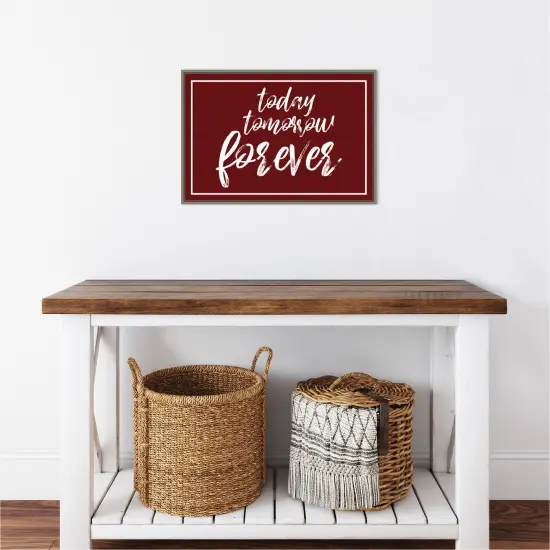 Valentines Sentiment VII Forever by Tara Reed 23-in. W x 16-in. H. Canvas Wall Art Print Framed in Grey {5}