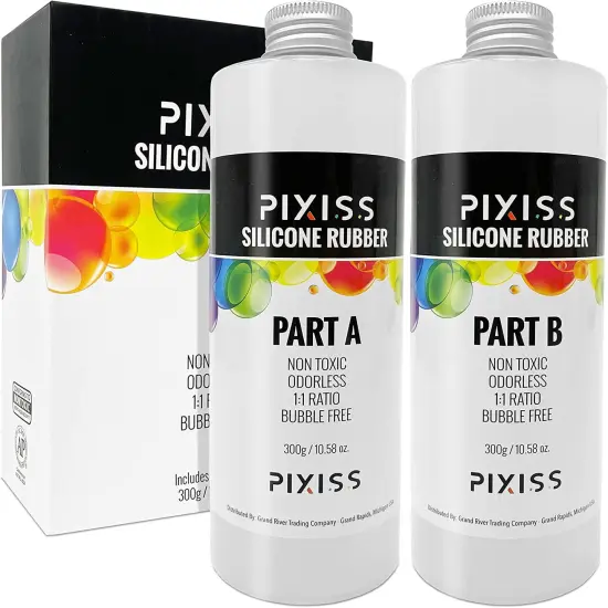 Pixiss Silicone Mold Making Kit Liquid Silicone Rubber 21.16oz Bubble Free Translucent {1}